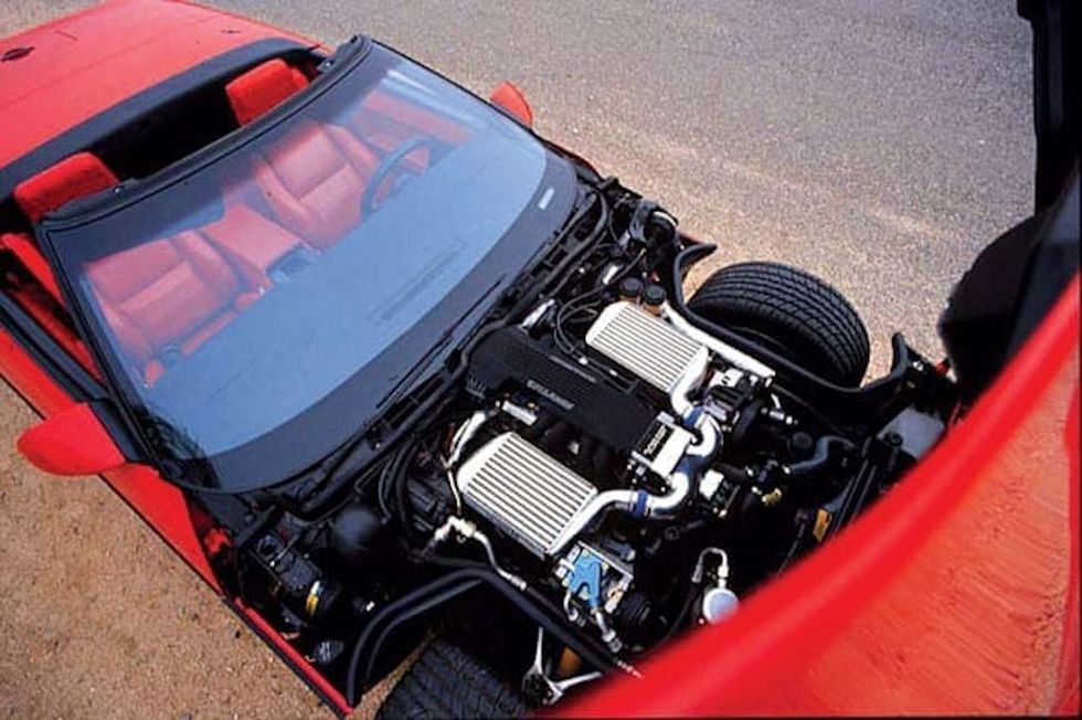 callaway cars 1988 corvette twin turbo hood open
