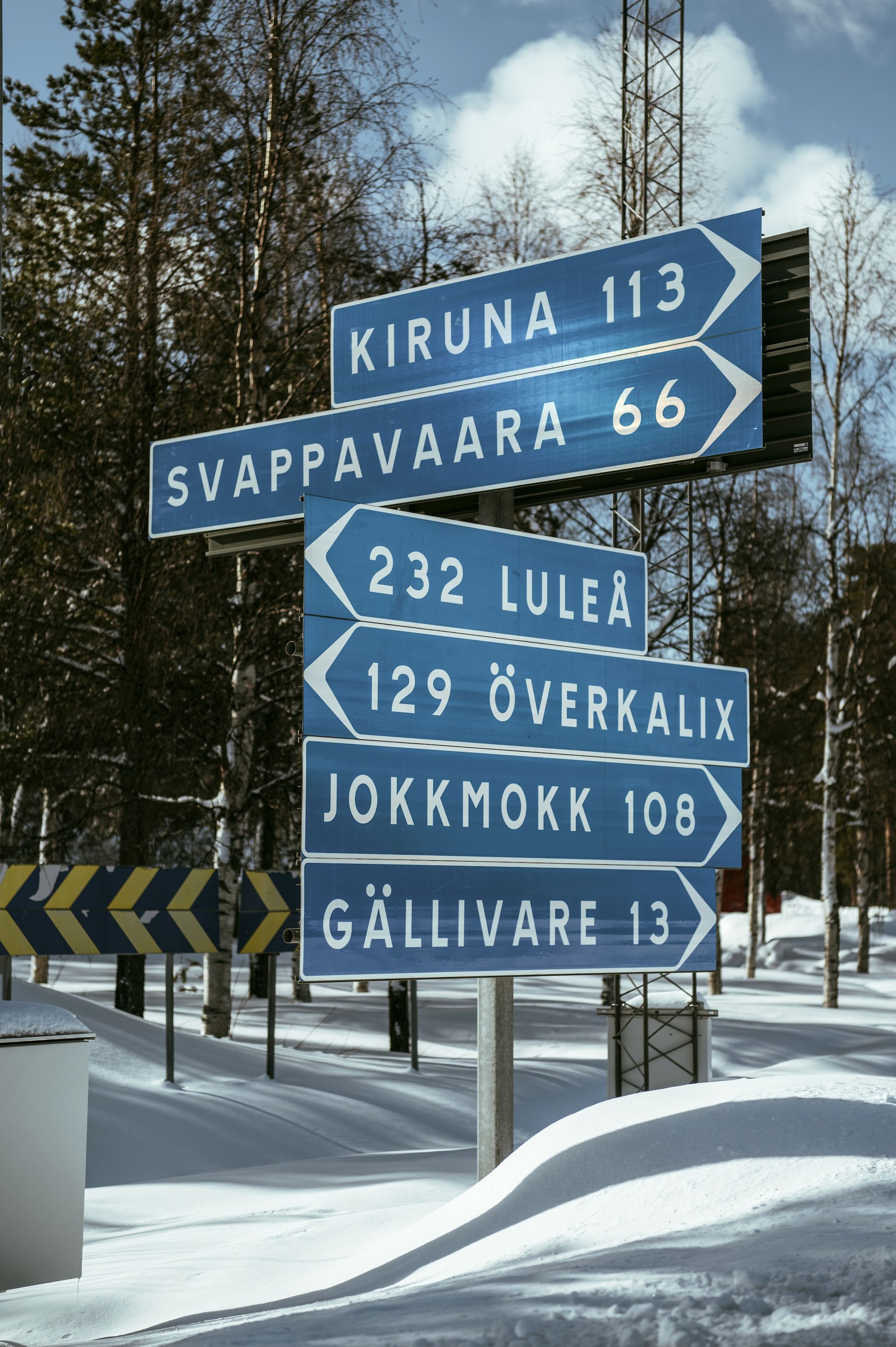 road signs in northern sweden